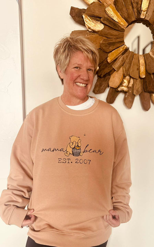 Mama Bear Embroidered Hoodie/Crewneck Sweatshirt